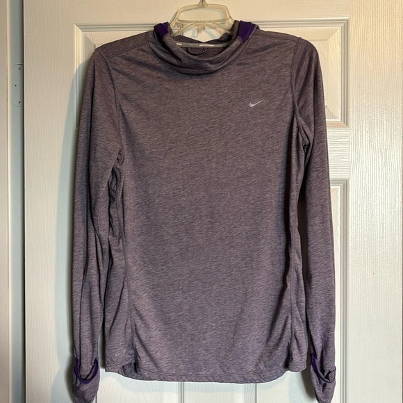 Nike Running Dri-Fit women’s purple lightweight hoodie size large - Picture 1 of 11